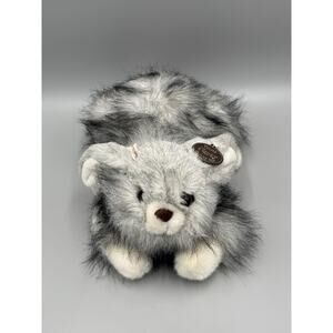 The Old Classics By Fine Toy Bunny Rabbit Plush Frosted Gray Laying Flat 14” VTG